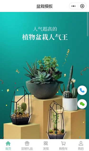 植物盆栽商城小程序模板第1个页面预览
