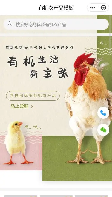 有机禽类农产品商城小程序模板首页预览