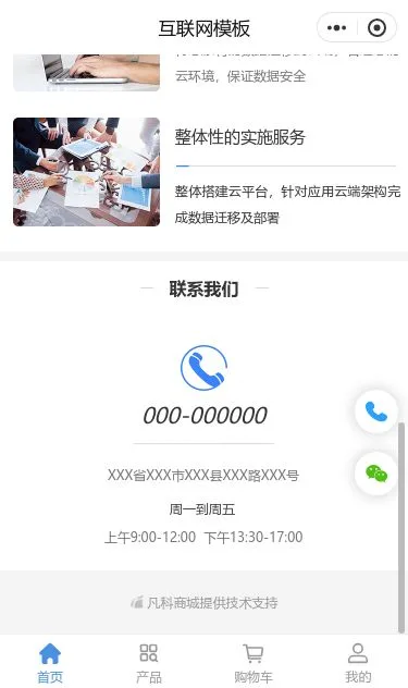 互联网品牌服务小程序模板第3个页面预览
