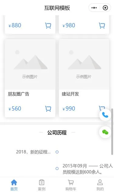 互联网平台开发服务小程序模板第3个页面预览